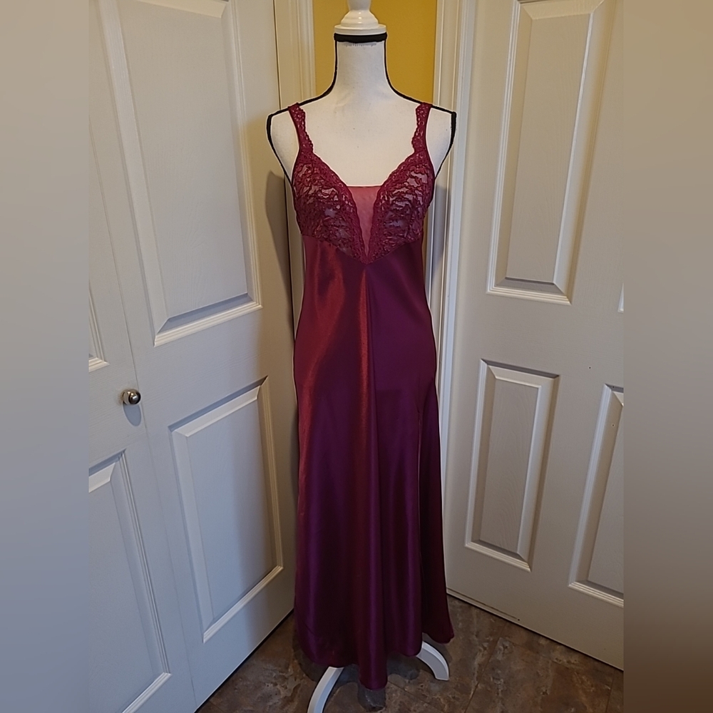 Victoria's Secret Burgundy Lace Chemise